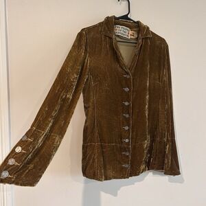 The People of the Labyrinths Velvet Top Sz L Bell Sleeve Holland Made Gothic